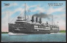 Steamer Greater Detroit, D. & C. Navigation Co., Early Postcard, Used in 1941 picture