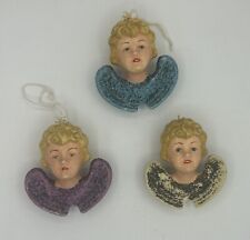 1940-1950s ANGEL ORNAMENTS - SET OF 3 - COLLECTIBLE GERMANY picture