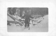 C-1910 Winter snow fishing String RPPC Real photo 22-1962 picture