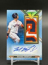 Michael Brantley Topps Triple Threads 2021 Auto Patch Blue /10 Astros SICK PATCH picture
