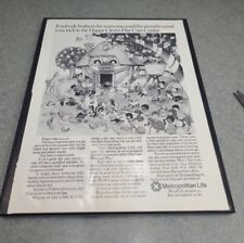 1972 Metropolitan Life Insurance Print Ad Happy Clown Day Care Framed 8.5x11  picture