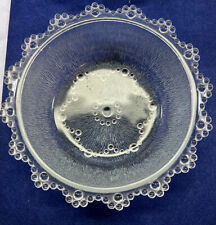 Hobnail Scalloped Edge Textured Clear Glass Bowl 8 Inches Diameter 1940's ANTQ picture
