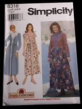 Vintage Simplicity #8316: Misses'/Miss Petite Dress (1996) Size 8, 10, 12 picture