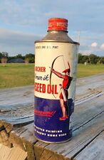 Vintage Archer Linseed Oil Can Nice Graphics Old Cone Top Advertising Can picture