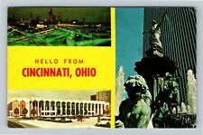 Cincinnati OH-Ohio, Greetings, Montage, c1983 Vintage Postcard picture