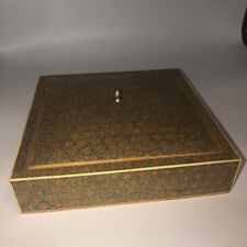 Vintage Wood Box With Crushed Velvet Inside picture