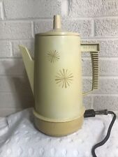 vintage regal poly perk coffee pot percolator atomic harvest yellow 4-8 cups picture