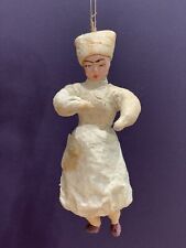 Red Cross girl Antique Christmas Spun-Cotton Ornament Made in USSR 1940s picture