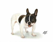 ✪ ORIGINAL Oil Portrait Painting FRENCH BULLDOG Artist Signed Dog Art FRENCHIE picture