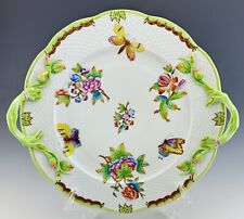 🦋MINT HEREND QUEEN VICTORIA Platter Tray Plate Dish - Asparagus Handles ($575) picture