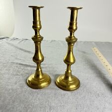 Vtg  Candlestick Candle Holders Brass PAIR   11” Wedding Events Decor Home Glam picture
