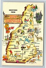 NH-New Hampshire, General Greetings, State Map, c1968 Vintage Postcard picture