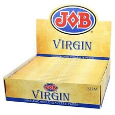 😎JOB VIRGIN ALL NATURAL ROLLING PAPERS SLIM SIZE FULL BOX ✨ 24 BOOKLETS🌟💕 picture