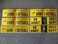 VINTAGE GO ARMY BEAT NAVY FOLLOW THE CADETS ZIP-STRIP FOOTBALL BUMPER STICKERS-6 picture
