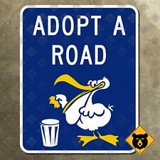 Louisiana adopt a road pelican highway marker road sign litter 1980s 16x20 picture