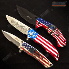 M-Tech USA American Flag Assisted Open Folding Pocket Knife picture
