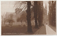 1890s - 1900s Winchester Cathedral Cemetery Spooky Sepia Graves RPPC Postcard picture