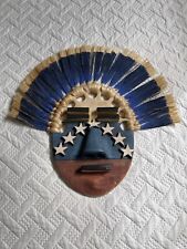 clay mask Venezuelan  artist SAUL Red White Blue  Handmade picture
