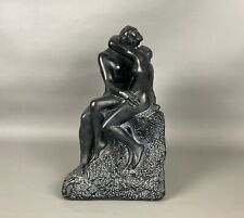 Art Deco Style Black Statue Lovers Embracing Kissing ABCO Alexander Backer CO picture