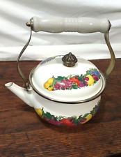 Vintage Tea Pot Vitroceramic Enamel Fruit Design Teapot Kettle Metro Thailand picture