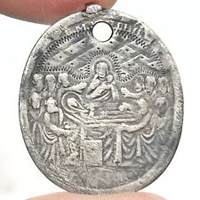 C. 1600-1800’s Antique Russian Orthodox Silver Icon Pendant Europe Christian — B picture