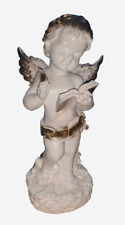 1960 Statuette of Guardian Child's Angel Plaster Figurine Vintage Sculpture RARE picture