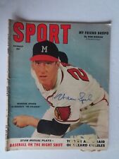 Signed Autographed August 1953 Sport Magazine - Warren Spahn Milwaukee Braves picture