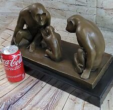 Hand Made Mother`s Father` Love Baboon Baby Hot Cast Bronze / Statue Large Sale picture