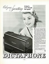 1930s BIG Vintage Briggs Dictaphone Dictating Machine Secretary Photo Print Ad picture