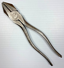 Rare Vintage Dunlap AG Tools Lineman's Pliers with Decorative Grips USA Tool picture