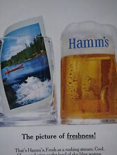 Hamm's Beer Vintage 1965 Man In Canoe Picture Of Freshness Original Print Ad picture