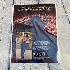 Vtg 1981 Koret Clothing Fashion Print Ad Genuine Magazine Advertisement Ephemera picture