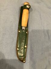 Early Vintage Erik Frost Mora Sweden Boy Scout Knife With Sheath Wood Handle picture