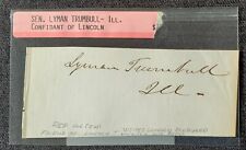 1860s/1880s Civil War Anti Slavery US Senator Lyman Trumbull Autograph Card picture