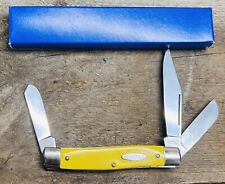 Vintage Yellow Ranger 3 Blade Stockman 4” Pocket Knife Providence USA - NEW picture