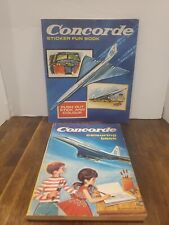 Vintage 1968-69 PAN AM Airlines Concorde Sticker Fun & Colouring Book Set of 2   picture