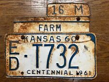 1960 Kansas License Plate W/ Farm Tags. ED-T732 picture