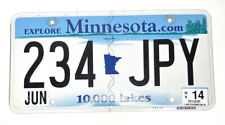 2014 Minnesota Expired License Plate 234 JPY Explore 10,000 Lakes picture