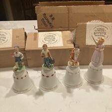 Vtg River Shore 1977 Norman Rockwell Decorative 4pc Bell Set picture