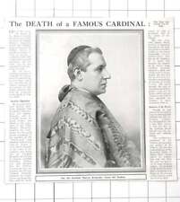 1913 Obituary Of The Late Cardinal Mariano Rampolla, Count Del Tindaro picture
