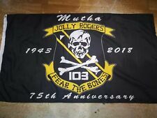 USN VF-103 Jolly Rogers 75th Anniversary 3x5 ft Flag Banner Mutha picture