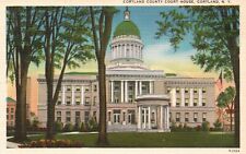 Postcard NY Cortland County Court House New York Linen Unposted Vintage PC H5814 picture