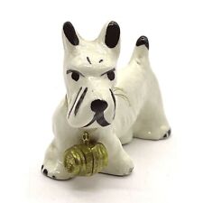 Vintage White Westie Highland Terrier Dog Figurine with Barrel picture