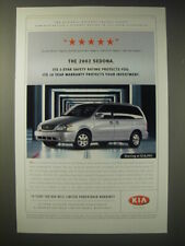 2002 Kia Sedona Ad - Its 5-star safety rating protects you. picture