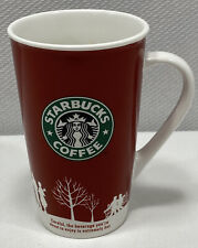 Starbucks 2006 Tall Coffee Mug Holiday 16oz Christmas Red & White Winter Cup picture