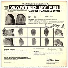 1992 FBI WANTED POSTER GARRETT CARLISLE D'AULT CHILD MOLESTATION  Z4978 picture
