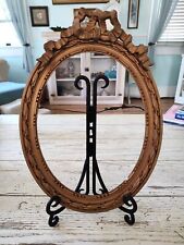 Antique 19th Century Ornate Victorian Gold Painted Mahogany Picture Frame Oval picture