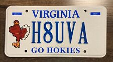 Virginia Tech Personalized Vanity License Plate Va Hokies H8UVA Collegiate UVA picture