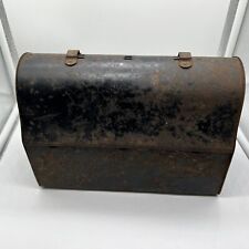 1913 Rare Antique Universal L.F.  & C Blue Collar Dome Miners lunchbox  w/ tray picture