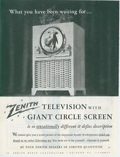 1949 Zenith Television TV On Dancers Giant Circle Screen Vintage Print Ad SP17 picture